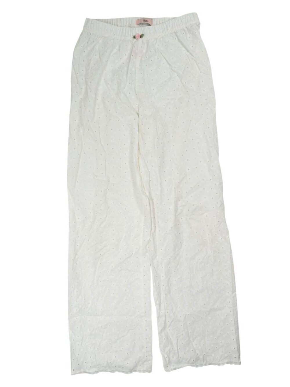 Boux Avenue Woven Cotton Broderie Pants in White